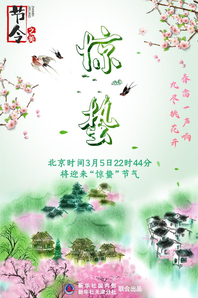 3月5日22時44分“驚蟄”：春雷一聲響，九盡桃花開